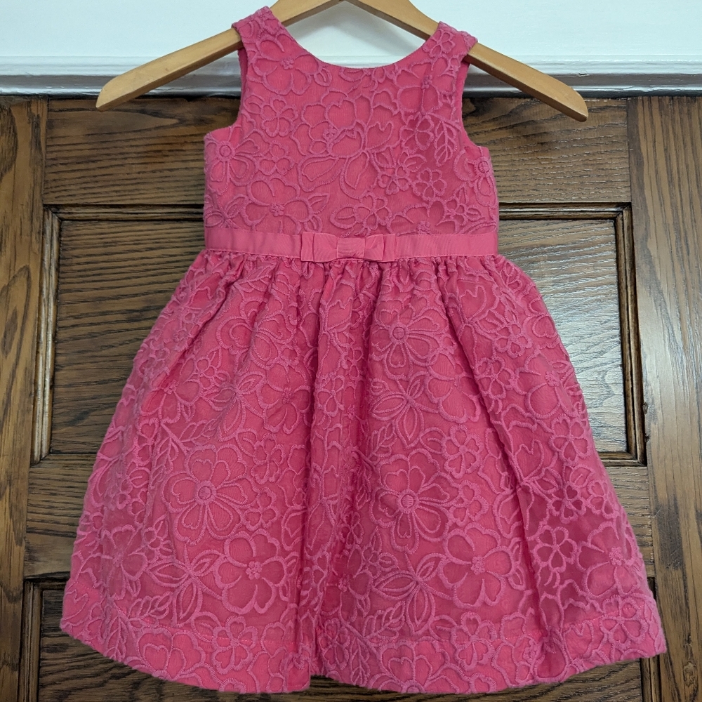 Janie and Jack Pink Floral Lace Fit-and-Flare Dress